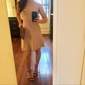 Herve Ledger Rose Pink Bandage Dress